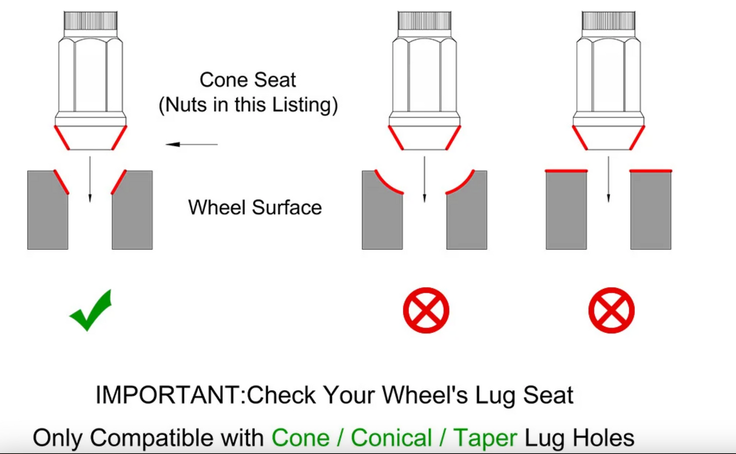 Long Open End Wheel Nuts (Racing) - Multiple Colours to Choose